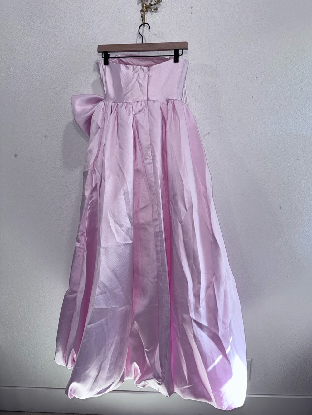 IEENA FOR MAC DUGGAL Light Pink Mikado Strapless Bubble Hem Ball Gown Bow Sz: 2 - Picture 6 of 11